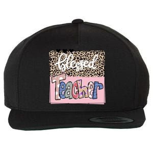 Blessed Teacher Cheetah Print Wool Snapback Cap