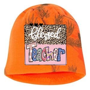 Blessed Teacher Cheetah Print Kati - Camo Knit Beanie