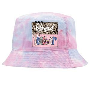 Blessed Teacher Cheetah Print Tie-Dyed Bucket Hat