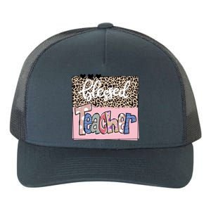 Blessed Teacher Cheetah Print Yupoong Adult 5-Panel Trucker Hat