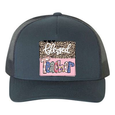 Blessed Teacher Cheetah Print Yupoong Adult 5-Panel Trucker Hat