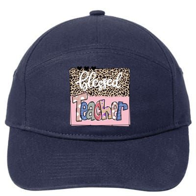 Blessed Teacher Cheetah Print 7-Panel Snapback Hat