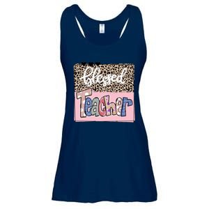 Blessed Teacher Cheetah Print Ladies Essential Flowy Tank