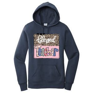 Blessed Teacher Cheetah Print Women's Pullover Hoodie