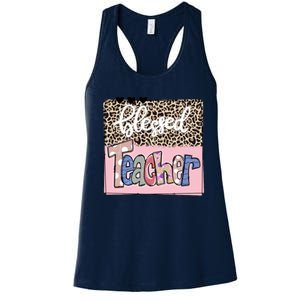 Blessed Teacher Cheetah Print Women's Racerback Tank