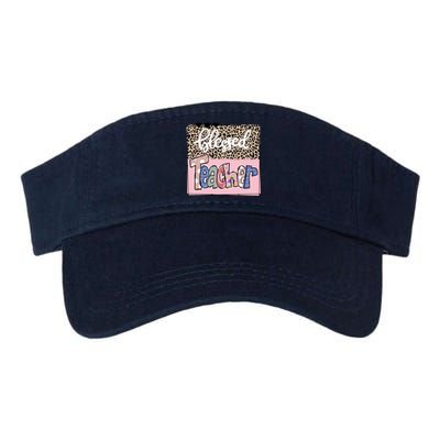 Blessed Teacher Cheetah Print Valucap Bio-Washed Visor