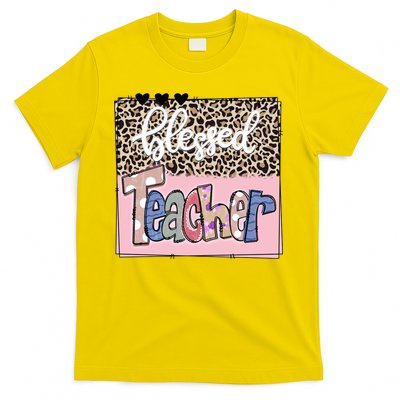 Blessed Teacher Cheetah Print T-Shirt