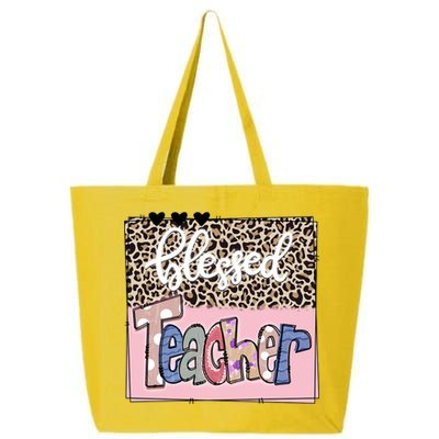 Blessed Teacher Cheetah Print 25L Jumbo Tote