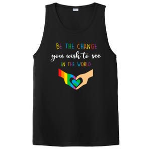 Be The Change You Wish To See In The World Lgbtq Gift PosiCharge Competitor Tank