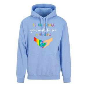 Be The Change You Wish To See In The World Lgbtq Gift Unisex Surf Hoodie