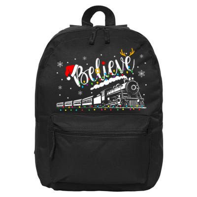 Believe Train Christmas North Pole Family Xmas 16 in Basic Backpack