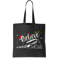 Believe Train Christmas North Pole Family Xmas Tote Bag