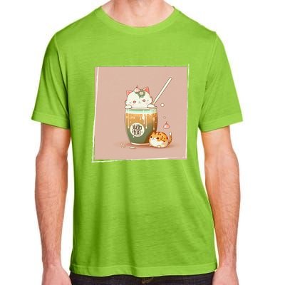 Boba Tea Cat Kawaii Anime Japanese Kawaii Neko Adult ChromaSoft Performance T-Shirt