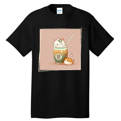 Boba Tea Cat Kawaii Anime Japanese Kawaii Neko Tall T-Shirt