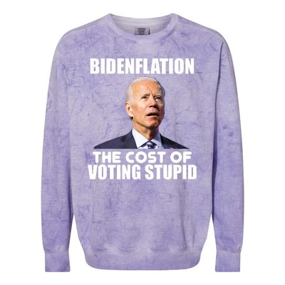 Bidenflation The Cost Of Voting Stupid Funny Colorblast Crewneck Sweatshirt