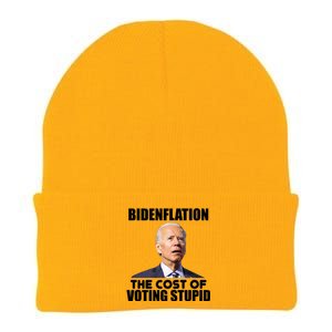 Bidenflation The Cost Of Voting Stupid Funny Knit Cap Winter Beanie