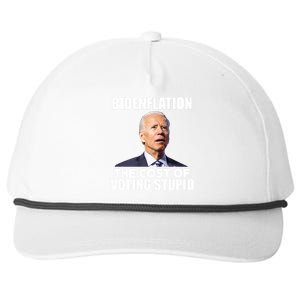 Bidenflation The Cost Of Voting Stupid Funny Snapback Five-Panel Rope Hat