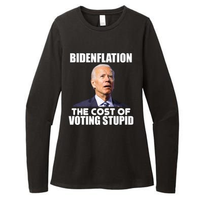 Bidenflation The Cost Of Voting Stupid Funny Womens CVC Long Sleeve Shirt