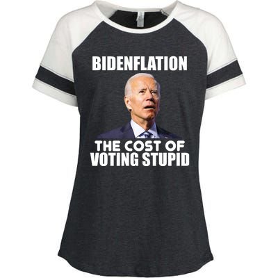 Bidenflation The Cost Of Voting Stupid Funny Enza Ladies Jersey Colorblock Tee