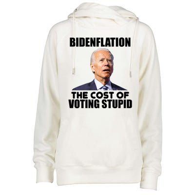 Bidenflation The Cost Of Voting Stupid Funny Womens Funnel Neck Pullover Hood