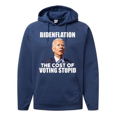 Bidenflation The Cost Of Voting Stupid Funny Performance Fleece Hoodie