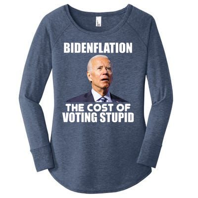 Bidenflation The Cost Of Voting Stupid Funny Women's Perfect Tri Tunic Long Sleeve Shirt