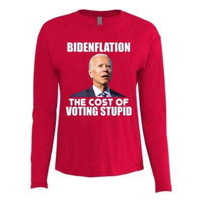 Bidenflation The Cost Of Voting Stupid Funny Womens Cotton Relaxed Long Sleeve T-Shirt