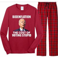 Bidenflation The Cost Of Voting Stupid Funny Long Sleeve Pajama Set