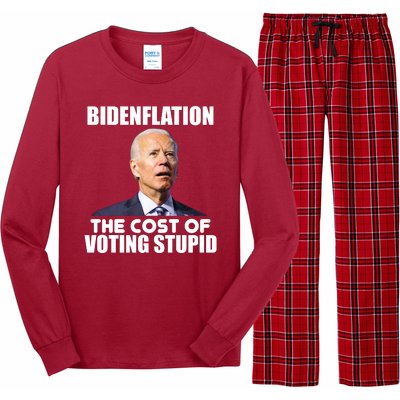 Bidenflation The Cost Of Voting Stupid Funny Long Sleeve Pajama Set