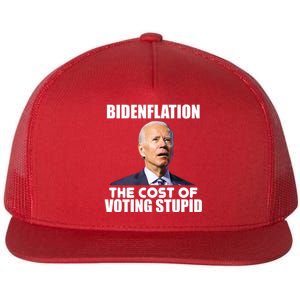 Bidenflation The Cost Of Voting Stupid Funny Flat Bill Trucker Hat