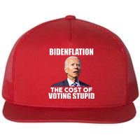 Bidenflation The Cost Of Voting Stupid Funny Flat Bill Trucker Hat