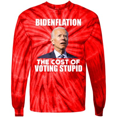 Bidenflation The Cost Of Voting Stupid Funny Tie-Dye Long Sleeve Shirt