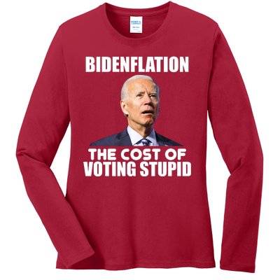 Bidenflation The Cost Of Voting Stupid Funny Ladies Long Sleeve Shirt