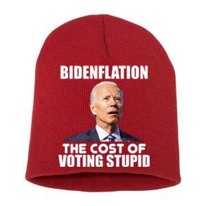 Bidenflation The Cost Of Voting Stupid Funny Short Acrylic Beanie