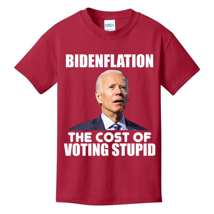 Bidenflation The Cost Of Voting Stupid Funny Kids T-Shirt