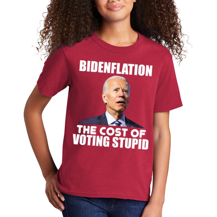 Bidenflation The Cost Of Voting Stupid Funny Kids T-Shirt