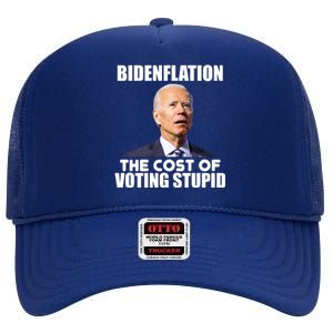 Bidenflation The Cost Of Voting Stupid Funny High Crown Mesh Back Trucker Hat