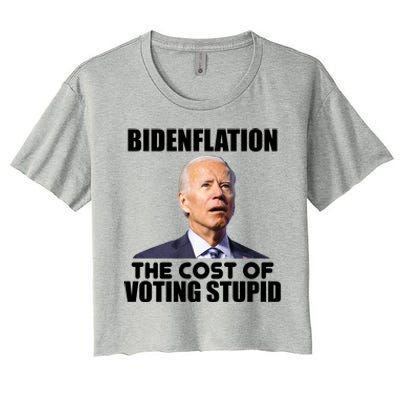 Bidenflation The Cost Of Voting Stupid Funny Women's Crop Top Tee