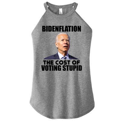 Bidenflation The Cost Of Voting Stupid Funny Women's Perfect Tri Rocker Tank