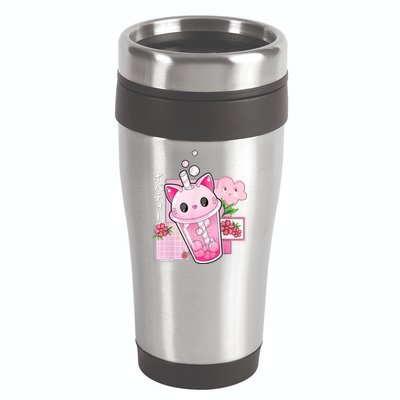 Boba Tea Cat Bubble Tea Kawaii Anime Japanese Girl Teenager 16oz Travel Tumbler