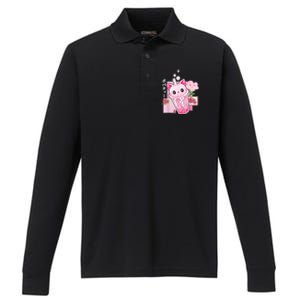 Boba Tea Cat Bubble Tea Kawaii Anime Japanese Girls Nager Performance Long Sleeve Polo