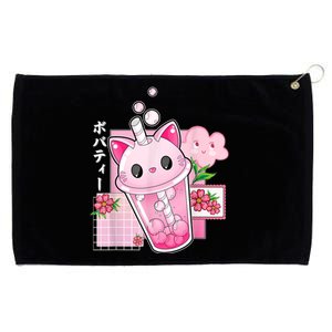 Boba Tea Cat Bubble Tea Kawaii Anime Japanese Girls Nager Grommeted Golf Towel