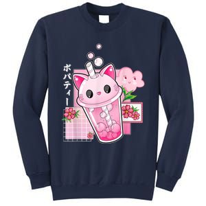 Boba Tea Cat Bubble Tea Kawaii Anime Japanese Girls Nager Sweatshirt