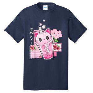 Boba Tea Cat Bubble Tea Kawaii Anime Japanese Girls Nager Tall T-Shirt