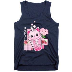 Boba Tea Cat Bubble Tea Kawaii Anime Japanese Girls Nager Tank Top