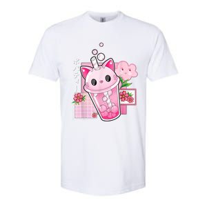 Boba Tea Cat Bubble Tea Kawaii Anime Japanese Girls Nager Softstyle CVC T-Shirt