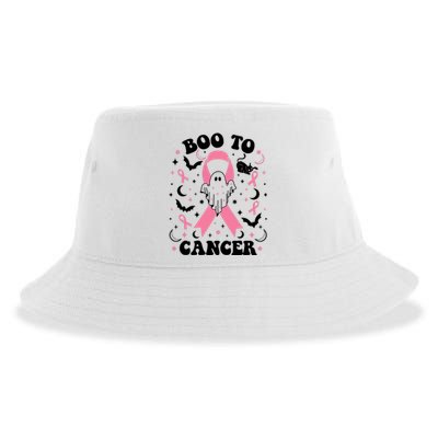 Boo To Cancer Ghost October Breast Cancer Sustainable Bucket Hat