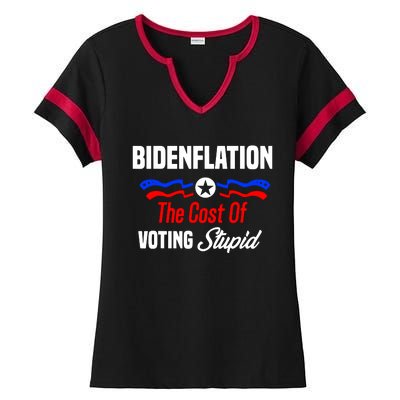 Bidenflation The Cost Of Voting Stupid Ladies Halftime Notch Neck Tee