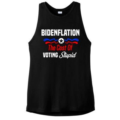 Bidenflation The Cost Of Voting Stupid Ladies PosiCharge Tri-Blend Wicking Tank