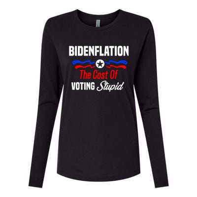 Bidenflation The Cost Of Voting Stupid Womens Cotton Relaxed Long Sleeve T-Shirt